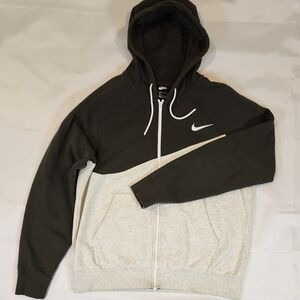 Nike Black and Gray Zip-Up Hoodie Size L